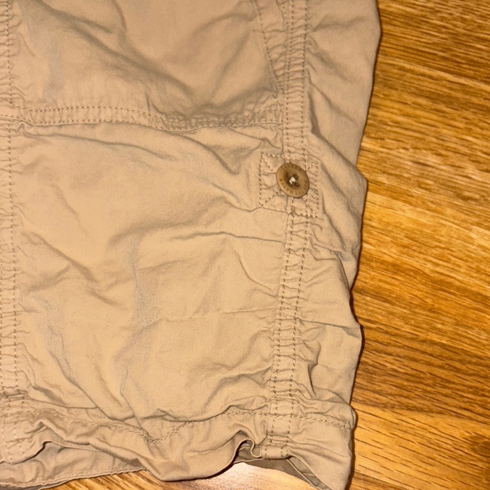 Lauren by Ralph Lauren Tan Kakhi Roll Tab Shorts - Picture 2 of 5